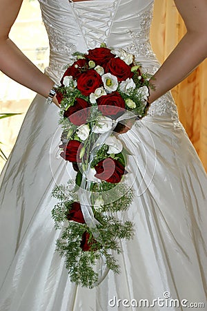 Bride holding bouquet Stock Photo