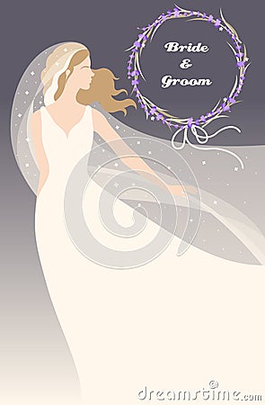 Bride with lavender Vector Illustration