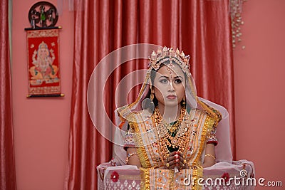 Bride in Manipuri traditional attire Editorial Stock Photo