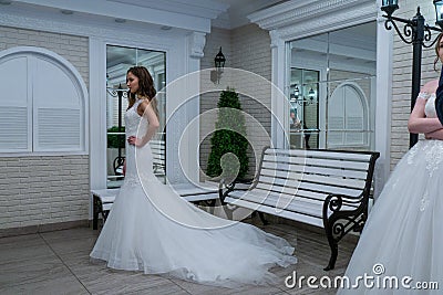 A bride model in a wedding dress Editorial Stock Photo