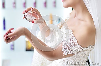 Bride and perfume Stock Photo