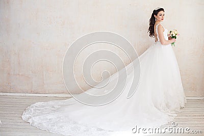 Bride Princess in Royal wedding dress Stock Photo