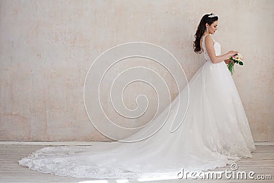 Bride Princess in Royal wedding dress Stock Photo