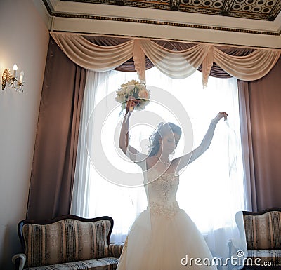 The bride in a room. Stock Photo