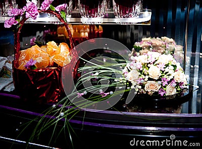 The bride's bouquet. fruit basket Stock Photo