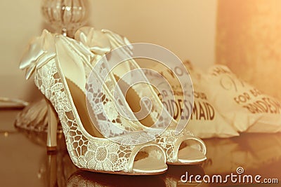 Bride shoes Stock Photo