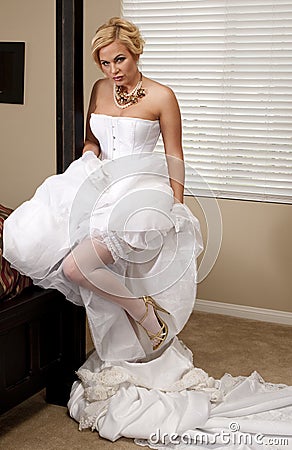 Bride Striptease #6 Stock Photo