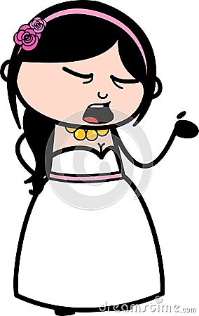 Bride Talking Unamused Face Cartoon Stock Photo