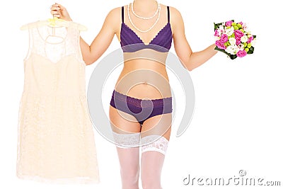 Bride in underwear Stock Photo