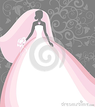 Bride in a veil Vector Illustration