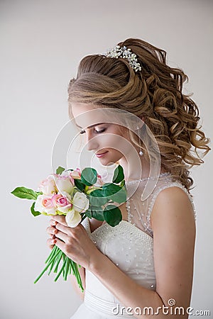 Bride wedding gown white wedding love Stock Photo