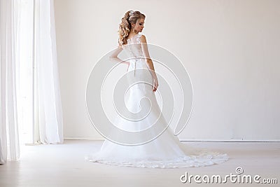 Bride wedding gown white wedding love Stock Photo