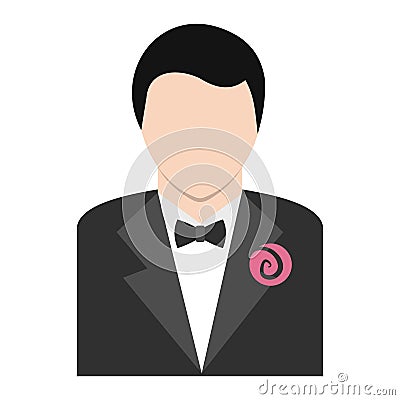 Bridegroom flat icon Stock Photo