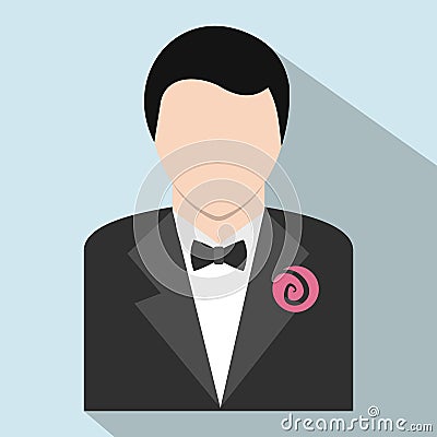 Bridegroom flat icon Stock Photo