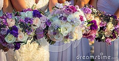 Bridemaids with Bouquets Stock Photo