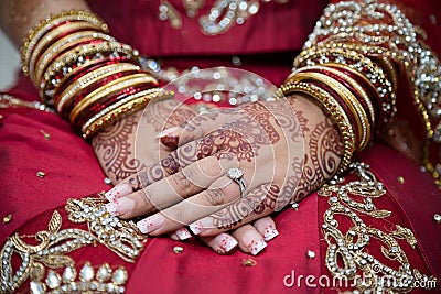 Brides hands Stock Photo