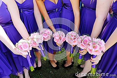 Bridesmaids flowers Stock Photo