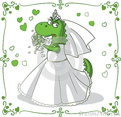 Bridezilla Vector Cartoon Vector Illustration