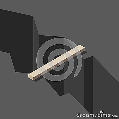 Bridge above deep rift Vector Illustration