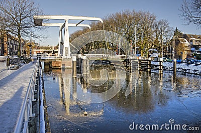 Bridge across a canal Editorial Stock Photo