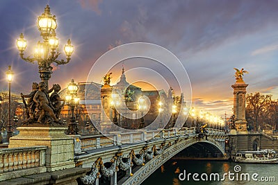 Bridge of the Alexandre III, Paris Stock Photo