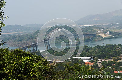 Bridge of the Americas, Panama Stock Photo