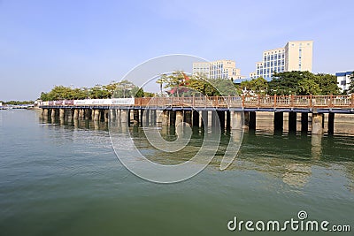 Bridge approach of yacht pier Editorial Stock Photo