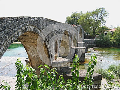 Bridge of Arta at Arachthos river Epirus Greece Stock Photo