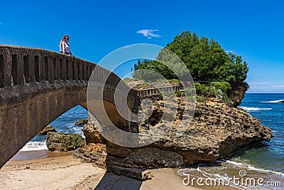 Bridge in Biarritz, typical place in the French Basque country Stock Photo