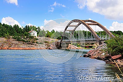 Bridge of Bomarsund, Aland, Finland Editorial Stock Photo