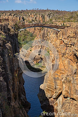 Bridge at Bourke Luck Potholes, Blyde River Canyon, South Africa Stock Photo