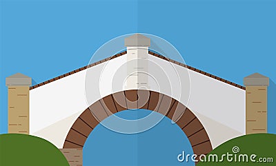 The Bridge of Boyaca in flat style and long shadow, Vector illustration Vector Illustration