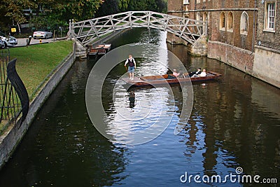 Bridge, Buildings and River at Cambridge Editorial Stock Photo