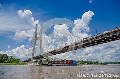 Bridge in Coca, Napo River,Ecuador's amazon basin Editorial Stock Photo