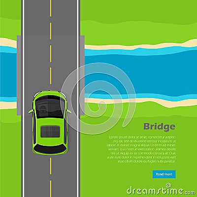 Bridge Conceptual Flat Vector Web Banner Vector Illustration