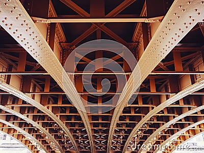 Bridge construction Metal structure pattern Architecture details Stock Photo