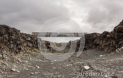 Bridge Between Continents, Iceland Stock Photo