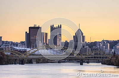 Bridge crossing in Pittbsurgh Stock Photo