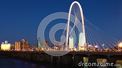 Bridge into Dallas at night Editorial Stock Photo