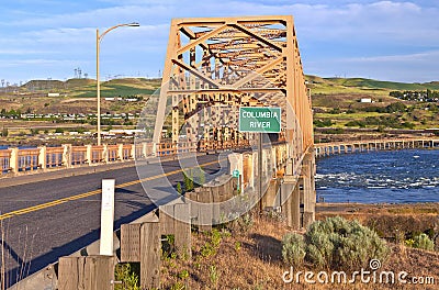 The bridge of the Dalles Oregon. Stock Photo