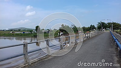 The Bridge of DAM Benges Sendangharjo Brondong Lamongan east Java Indonesia Editorial Stock Photo