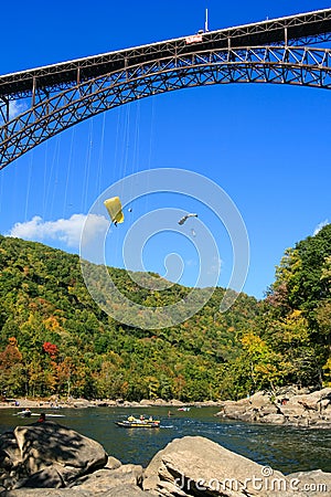 Bridge Day Base Jumpers New River Gorge Bridge Editorial Stock Photo