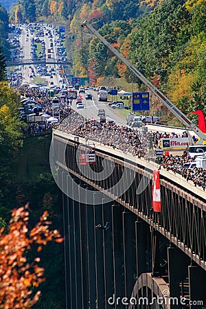 Bridge Day New River Gorge Bridge Jumper Falling Editorial Stock Photo