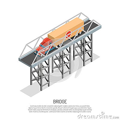 Bridge Detail Isometric Vector Illustration