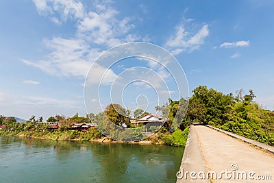 Bridge on Don Khon Laos Stock Photo