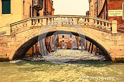 A bridge and the entrance to a small canal Editorial Stock Photo