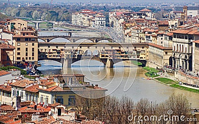 Bridge in Florence in Tuscany, Italy Editorial Stock Photo