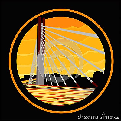 A bridge icon of Bandung City, west java, Indonesia Vector Illustration