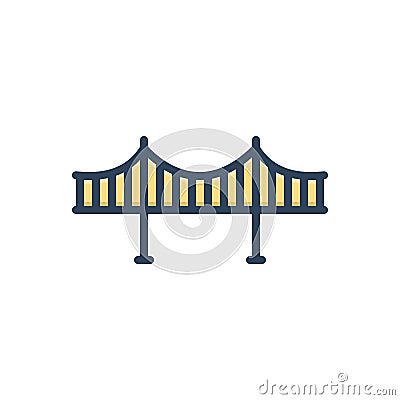 Color illustration icon for Bridge, viaduct and flyover Vector Illustration