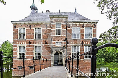 This bridge leads to the entrance of the beautiful Bouvigne castle at Breda, Netherlands Editorial Stock Photo